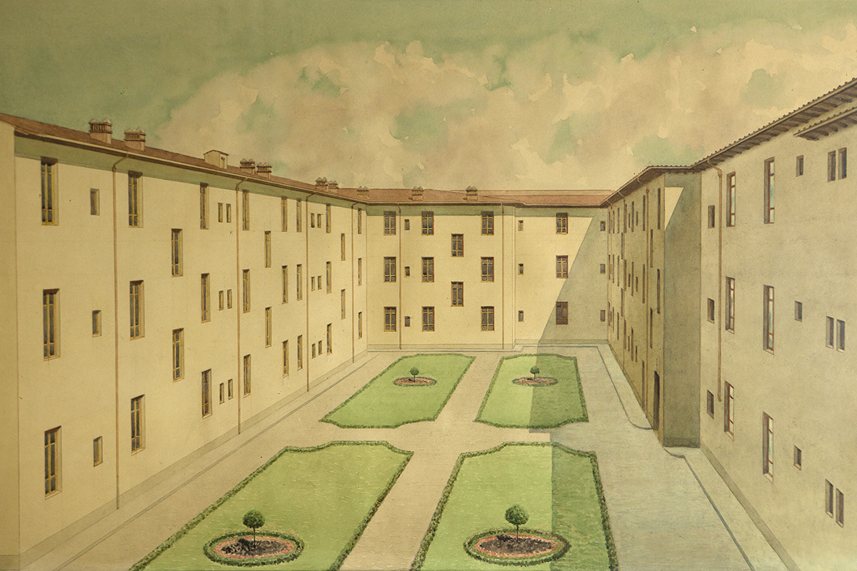 Fabbricato di via del Paradiso - I° cortile dopo il recupero ad opera della Fondazione